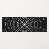 Zwart wit spinnenweb Halloween patroon Yogamat (Voorkant (horizontaal))