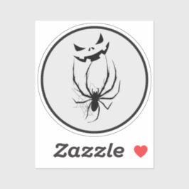 Zwart & Wit Spinnenweb Horror Halloween Sticker