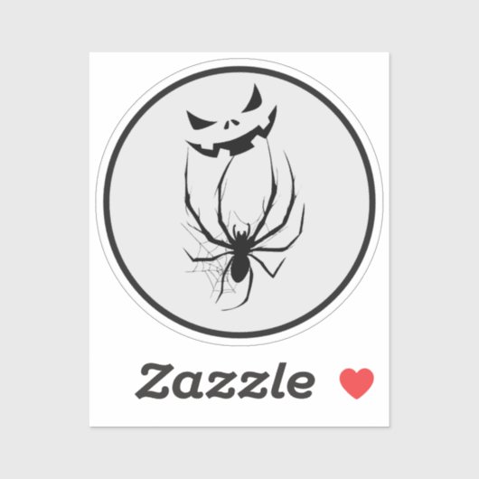 Zwart & Wit Spinnenweb Horror Halloween Sticker (Vel)