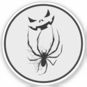 Zwart & Wit Spinnenweb Horror Halloween Sticker (Voorkant)