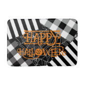 Zwart & Wit Spinnenweb Patchwork Halloween Badmat (Voorkant)