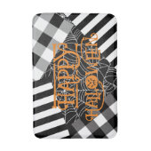 Zwart & Wit Spinnenweb Patchwork Halloween Badmat (Voorkant Verticaal)