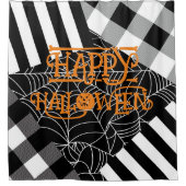 Zwart & wit spinnenweb patchwork Halloween  Douchegordijn (Voorkant)