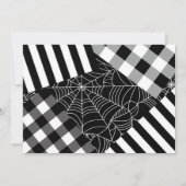 Zwart & Wit Spinnenweb Patchwork Halloween Feestje Kaart (Achterkant)