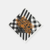 Zwart & Wit Spinnenweb Patchwork Halloween Feestje Servet (Hoek)