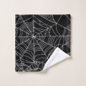 Zwart & Wit Spinnenwebben Halloween  Bad Handdoek (Wasdoekje)