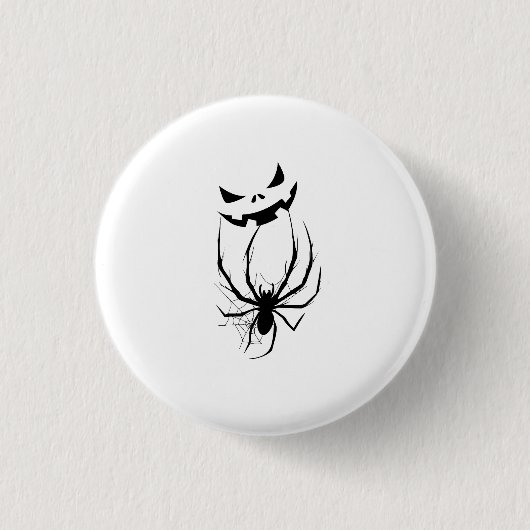 Zwart & Wit Spinneweb Horror Halloween Ronde Button 3,2 Cm (Voorkant)