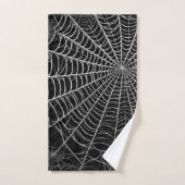 Zwart & Wit Spinnewebben Spinnenweb Halloween Bad Handdoek (Handdoek)