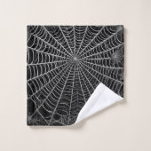 Zwart & Wit Spinnewebben Spinnenweb Halloween Bad Handdoek (Wasdoekje)