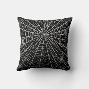 Zwart & Wit Spinnewebben Spinnenweb Halloween Kussen
