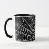Zwart & Wit Spinnewebben Spinnenweb Halloween Mok (Links)