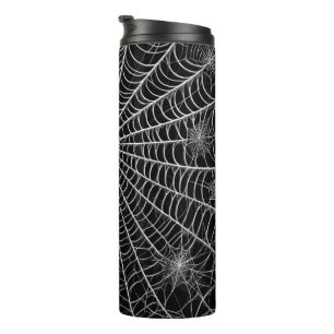 Zwart & Wit Spinnewebben Spinnenweb Halloween Thermosbeker