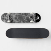 Zwart wit spiraal edgy skateboard (Horizontaal)