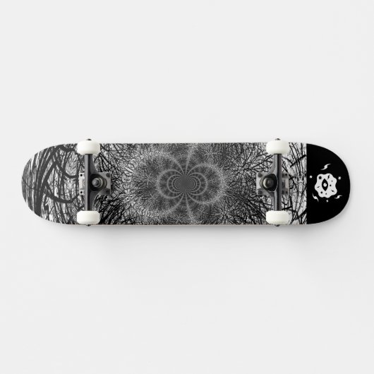 Zwart wit spiraal edgy skateboard (Horizontaal)