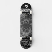 Zwart wit spiraal edgy skateboard (Voorkant)