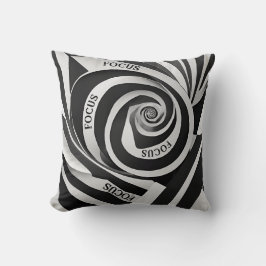 Zwart-wit spiraal "Focus" Kussen