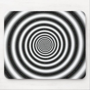 Zwart-wit spiraal optische illusie muismat
