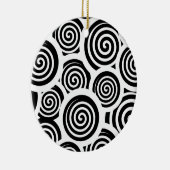 Zwart-wit spiraalvectorpatroon keramisch ornament (Rechts)