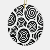 Zwart-wit spiraalvectorpatroon keramisch ornament (Links)