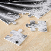 Zwart-wit Spiral Fractal Jigzaag Puzzle Legpuzzel (Zijkant)