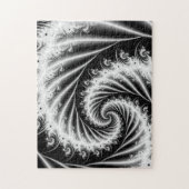 Zwart-wit Spiral Fractal Jigzaag Puzzle Legpuzzel (Verticaal)