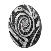 Zwart-wit Spiral Psychedelic Illusion Focus Dartbord (Voorkant Rechts)