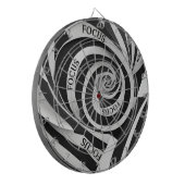 Zwart-wit Spiral Psychedelic Illusion Focus Dartbord (Voorkant Links)