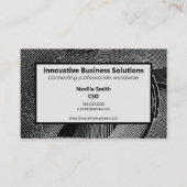 Zwart-wit spiralen met Particles High Tech IT Visitekaartje (Voorkant)