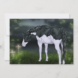 Zwart-wit Splash Frame Paint Horse Print