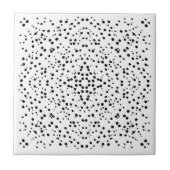 Zwart-wit Splatter Dot Art Pattern Abstract Tegeltje (Voorkant)