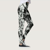Zwart-wit Splatter Rorschach Leggings (Rechts)
