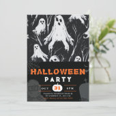 Zwart-wit spoken takken Halloween Kaart (Staand voorkant)