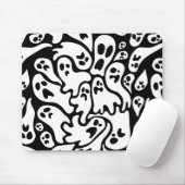 Zwart-Wit Spook Patroon Muismat (Met muis)