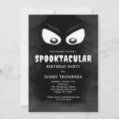 Zwart-wit spookachtig verjaardagsfeest kaart (Voorkant)