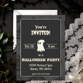 Zwart-wit spookfeest uitnodiging voor Halloween