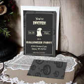 Zwart-wit spookfeest uitnodiging voor Halloween