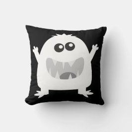Zwart-wit Spooktacular Happy Monster Pillow Kussen