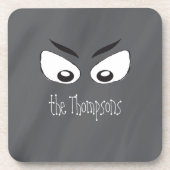 Zwart-wit Spooky Ghost Halloween Bier Onderzetter (Voorkant)