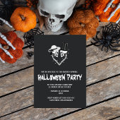 zwart-wit spooky halloween kaart