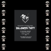 zwart-wit spooky halloween kaart