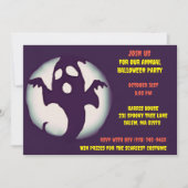 Zwart-wit Spooky Halloween Spookachtige Partij Kaart (Voorkant)