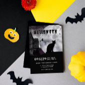 Zwart-wit Spooky Halloween Vibe Party Uitnodigen Kaart