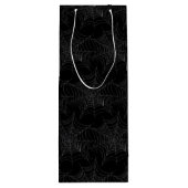Zwart-wit Spooky Modern Happy Halloween Wijn Cadeautas (Achterkant)