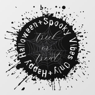 Zwart-wit Spooky Trick or treat Halloween Raamsticker