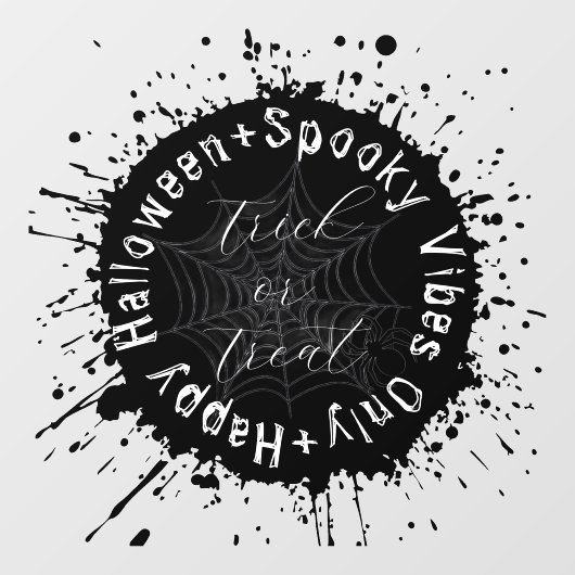 Zwart-wit Spooky Trick or treat Halloween Raamsticker (Vel)