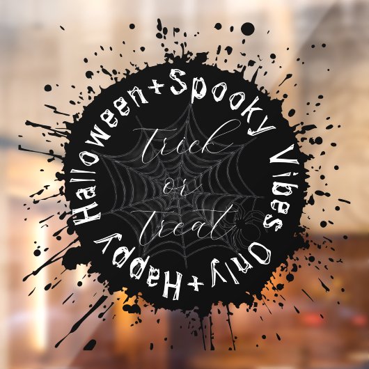 Zwart-wit Spooky Trick or treat Halloween Raamsticker (Vel 2)