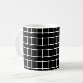 Zwart Wit Spoorwegladderlijnpatroon Koffiemok