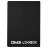 Zwart-wit Sport Blok Tekst Coach Klembord (Achterkant)