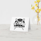 Zwart-wit sport Happy Birthday Kaart (Gele Bloem)