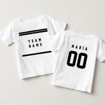 Zwart&Wit sportief shirt met teamnaam voor en acht